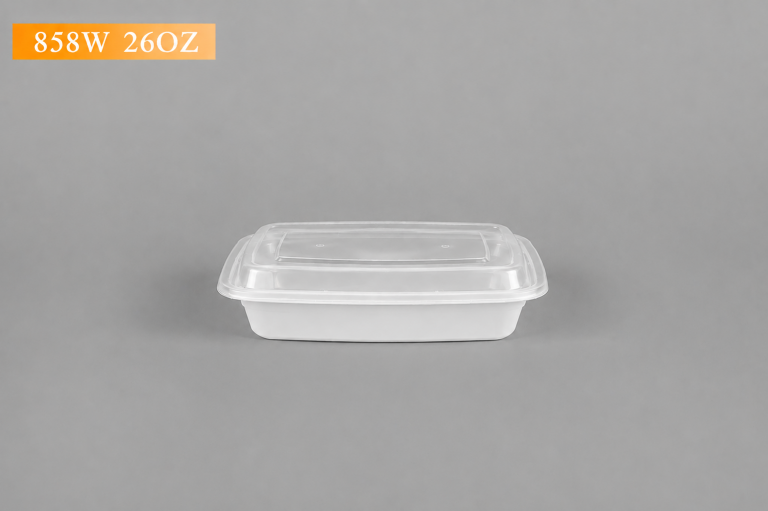 ADL 858W (26oz) White Rectangular Container