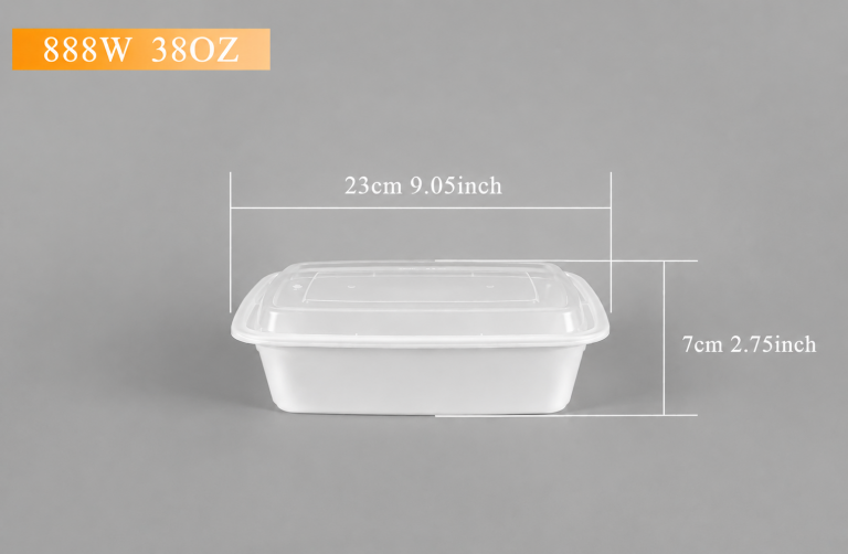 ADL 888W (38oz) White Rectangular Container