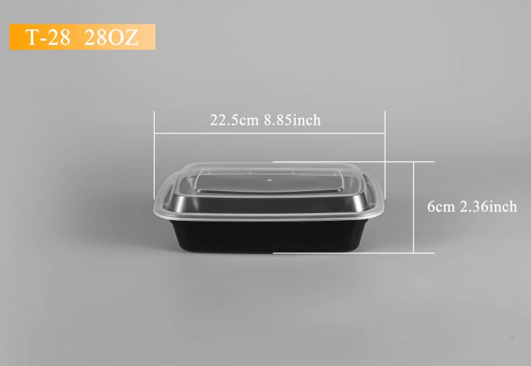 ADL T-28 (28oz) Black Rectangular Container