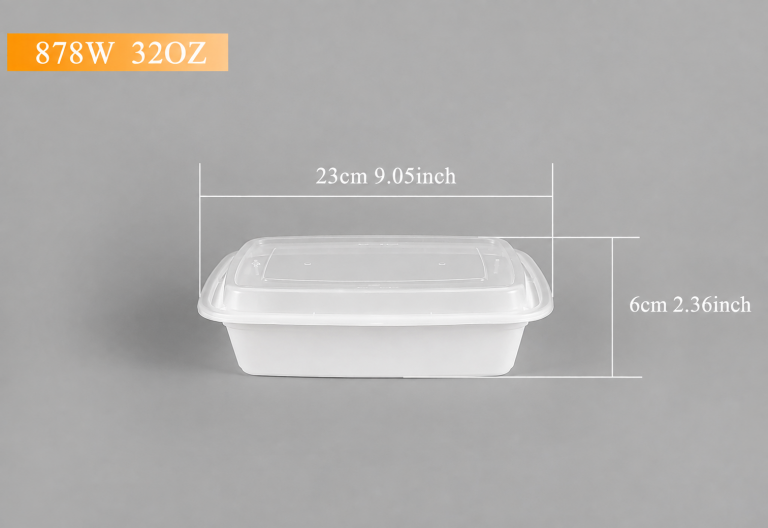 ADL 878W (32oz) White Rectangular Container