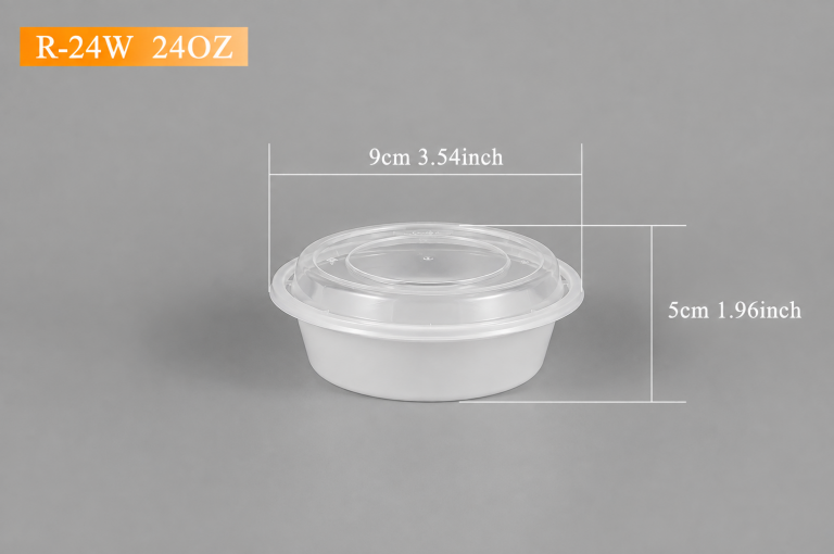 ADL R-24W (24oz) White Rectangular Container