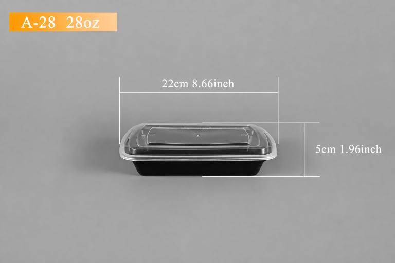 ADL A28 (28oz) Black Rectangular Container