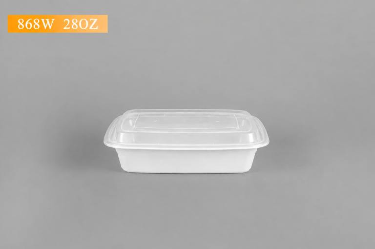 ADL 868W (28oz) White Rectangular Container