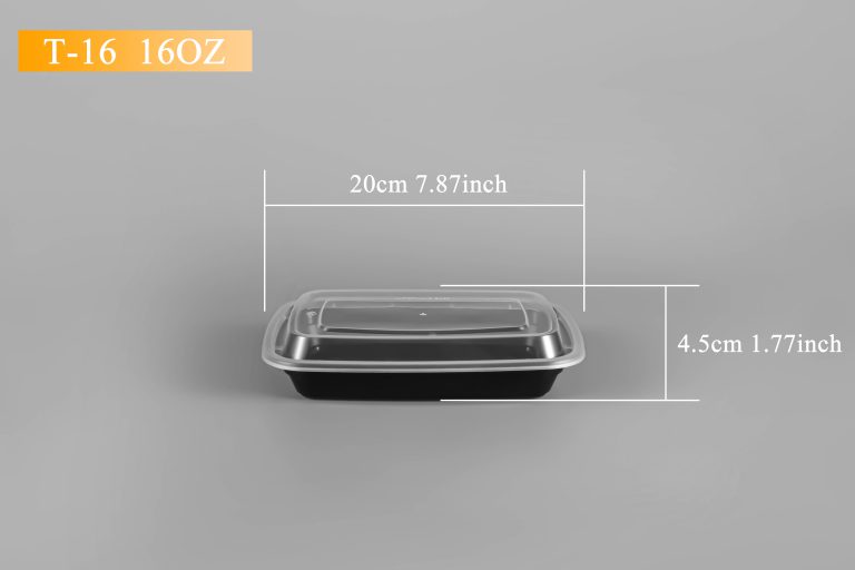 ADL T16 (16oz) Black Rectangular Container