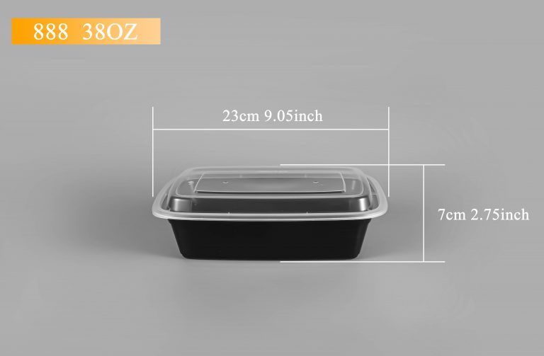 ADL 888B (38oz) Black Rectangular Container
